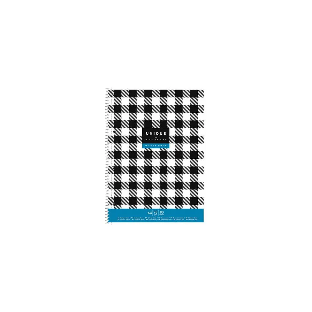 SHKOLYARYK Designový blok se spirálou A4+, 80 listů, čtverečkovaný, mix motivů, 104021006