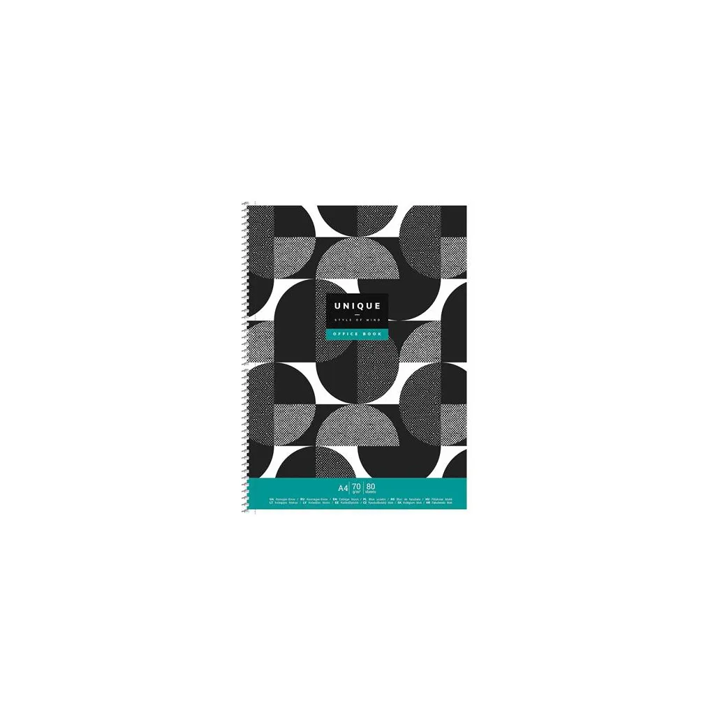 SHKOLYARYK Designový blok se spirálou A4+, 80 listů, čtverečkovaný, mix motivů, 104021006