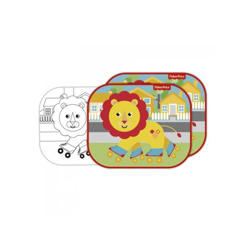 FISHER-PRICE Slnečná clona pre deti do auta + omaľovánka LEVÍK, FP10168 FISHER-PRICE Slnečná clona pre deti do auta + omaľovánka LEVÍK, FP10168