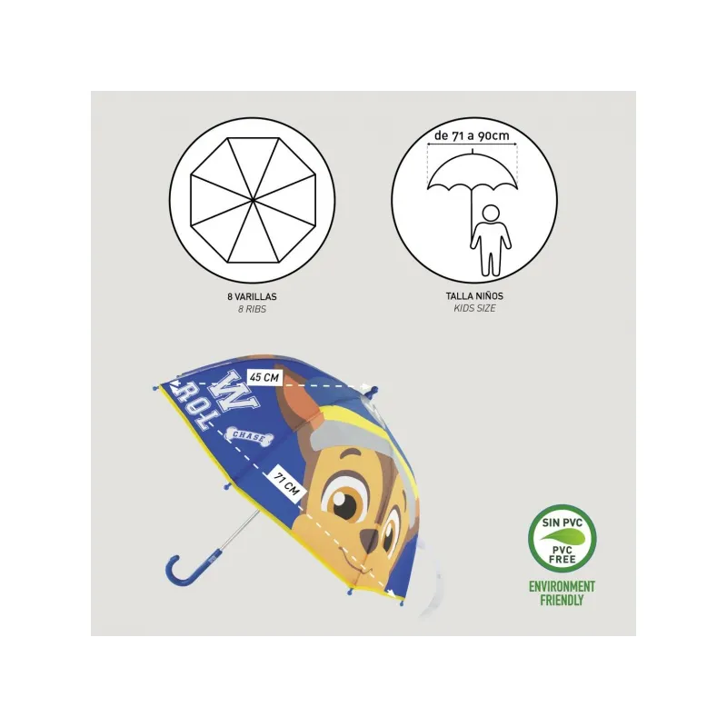 Detský dáždnik PAW PATROL Chase Transparent, 2400000600 Detský dáždnik PAW PATROL Chase Transparent, 2400000600