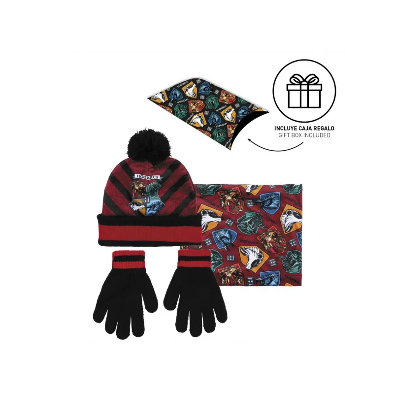 Detský zimný set v darčekovom balení (čiapka, nákrčník, rukavice) HARRY POTTER, 2200007942