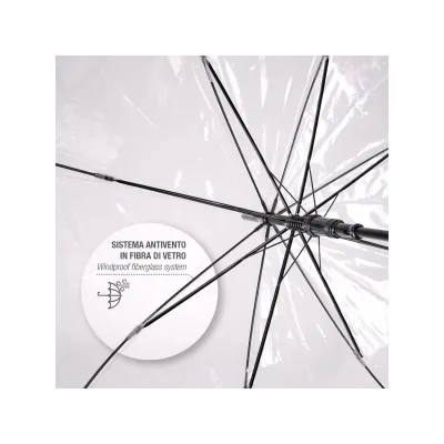 PERLETTI Dámsky automatický dáždnik BLACK BORDER Transparent, 26214 PERLETTI Dámsky automatický dáždnik BLACK BORDER Transparent, 26214