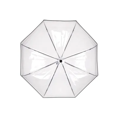 PERLETTI Dámský automatický deštník BLACK BORDER Transparent, 26214 PERLETTI Dámský automatický deštník BLACK BORDER Transparent, 26214