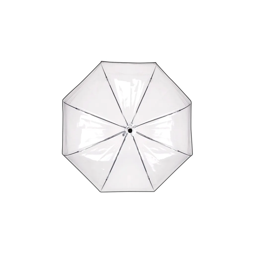 PERLETTI Dámsky automatický dáždnik BLACK BORDER Transparent, 26214