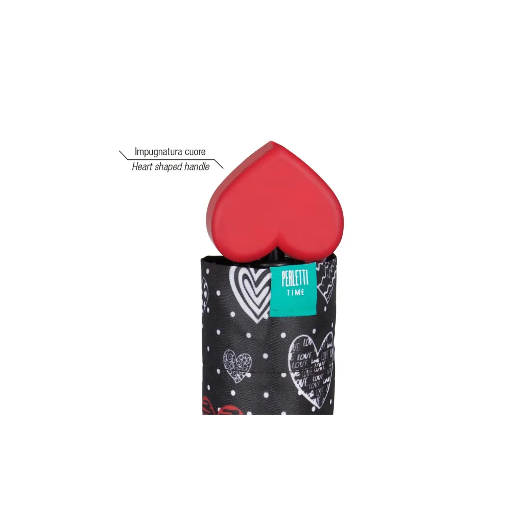 PERLETTI Dámský skladací dáždnik FANTASIA HEART / zelená, 26233