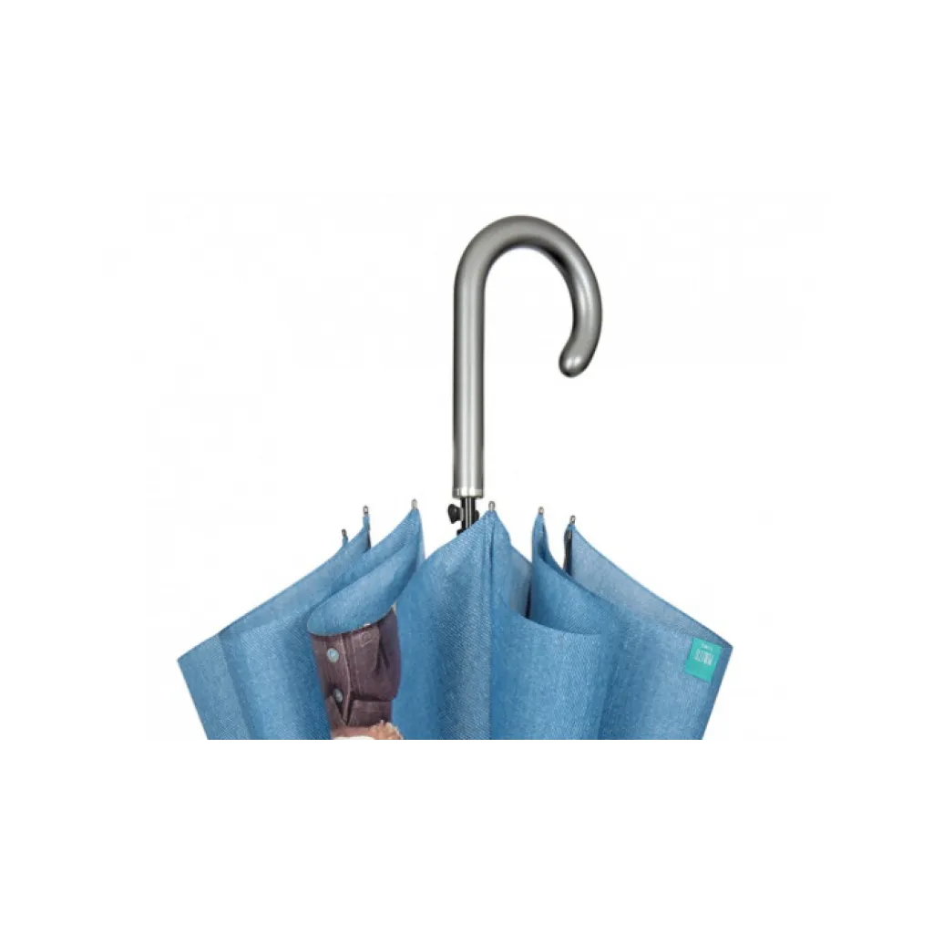 PERLETTI Automatický deštník DENIM TEDDY / světle modrý, 26204