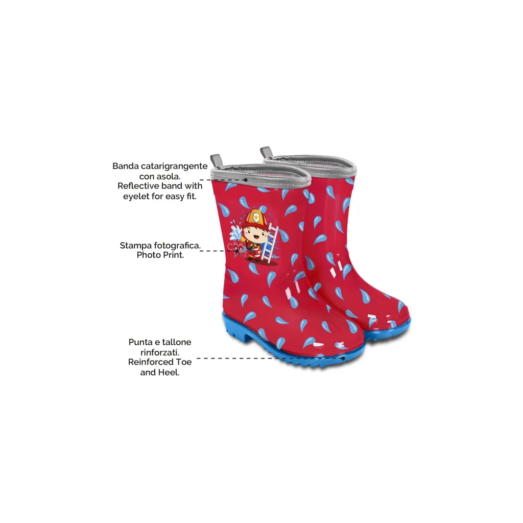 PERLETTI Dětské reflexní holínky COOL KIDS Požárník, 15584