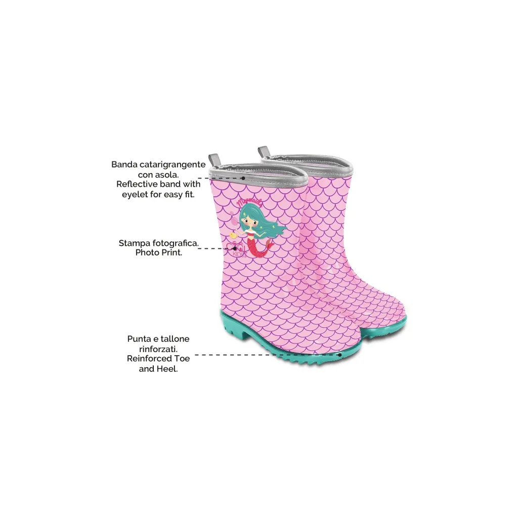 PERLETTI Dětské reflexní holínky COOL KIDS Mořská Víla, 15586