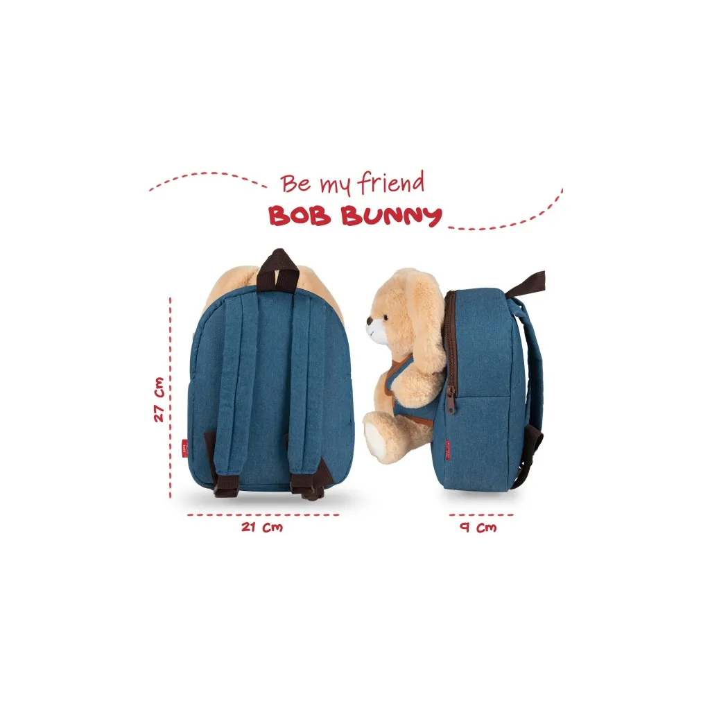 BE MY FRIEND, Dětský denimový batoh s odnímatelnou hračkou UNICORN, 13037