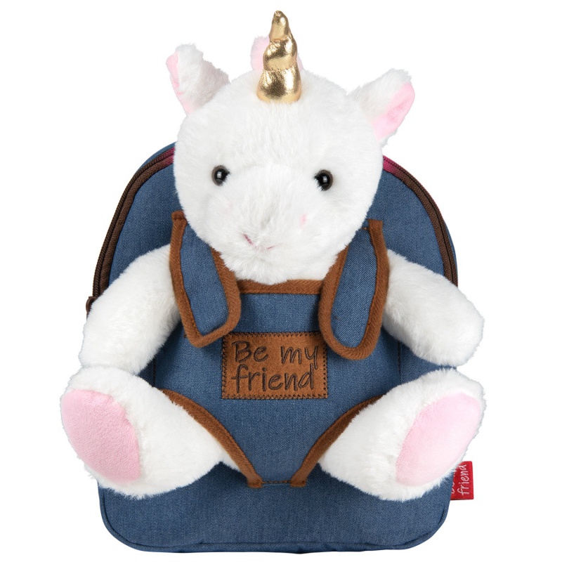 Detský denimový batoh s odnímateľnou hračkou Perletti Toys, UNICORN, 13037