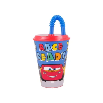 Plastový pohár s víkem a brčkem DISNEY CARS 430ml, 51530 Plastový pohár s víkem a brčkem DISNEY CARS 430ml, 51530