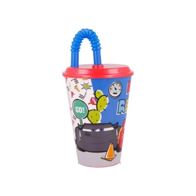 Plastový pohár s víkem a brčkem DISNEY CARS 430ml, 51530 Plastový pohár s víkem a brčkem DISNEY CARS 430ml, 51530