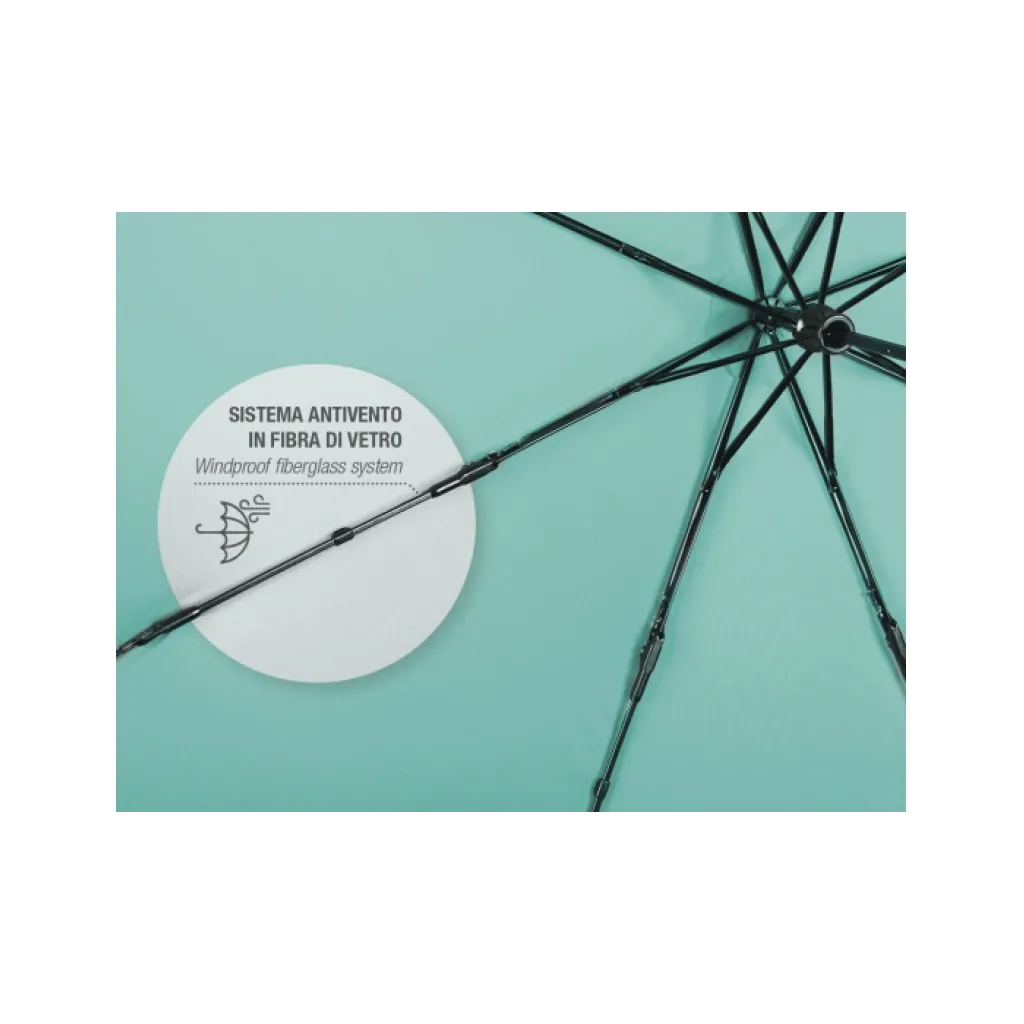 PERLETTI Dámský skládací deštník POM-POM/modrá, 26098