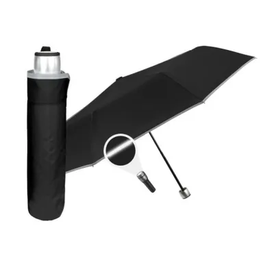 PERLETTI®  Reflexný skladací dáždnik PROMOCIONALI / čierna, 96006-01