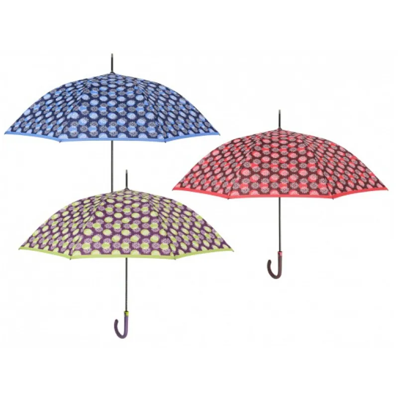PERLETTI Automatický dáždnik TECHNOLOGY Fiori / zelená, 21722