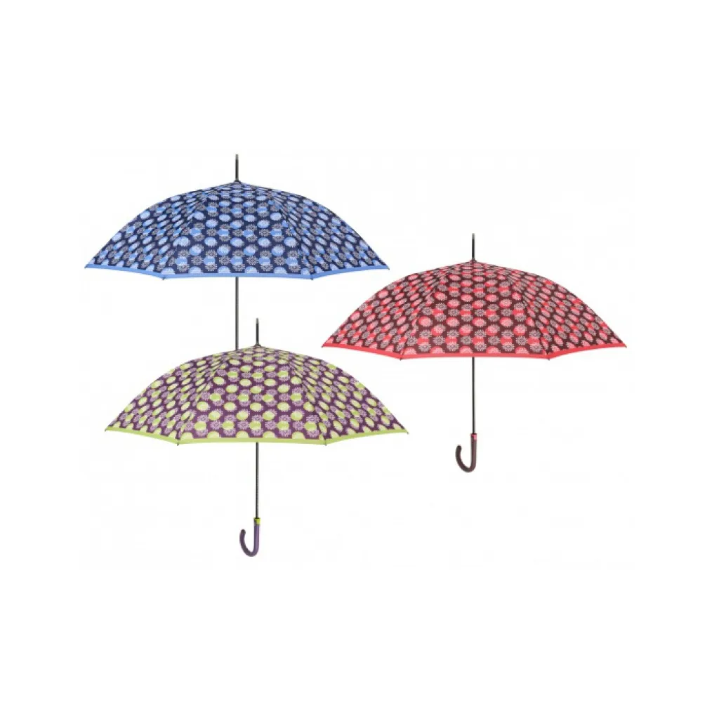 PERLETTI Automatický deštník TECHNOLOGY Fiori/červená, 21722