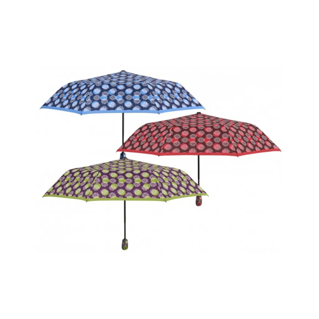 PERLETTI Dámský plnoautomatický dáždnik  TECHNOLOGY Fiori / červená, 21723