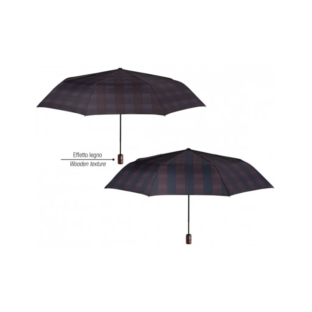 PERLETTI Pánsky automatický dáždnik TIME Scozzese / sivo-hnedý, 21732