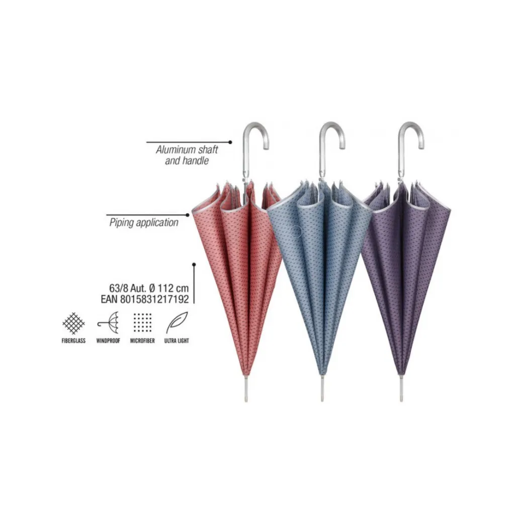 PERLETTI Automatický deštník TECHNOLOGY Trattino/šedá, 21719