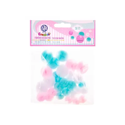 CREATIVO Silonové POMPOM kuličky PASTEL DREAM, 30ks, 335122008