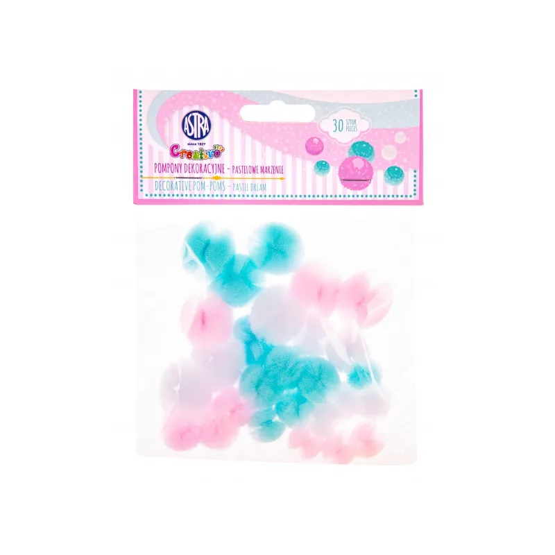 CREATIVO Silonové POMPOM guličky PASTEL DREAM, 30ks, 335122008 CREATIVO Silonové POMPOM guličky PASTEL DREAM, 30ks, 335122008