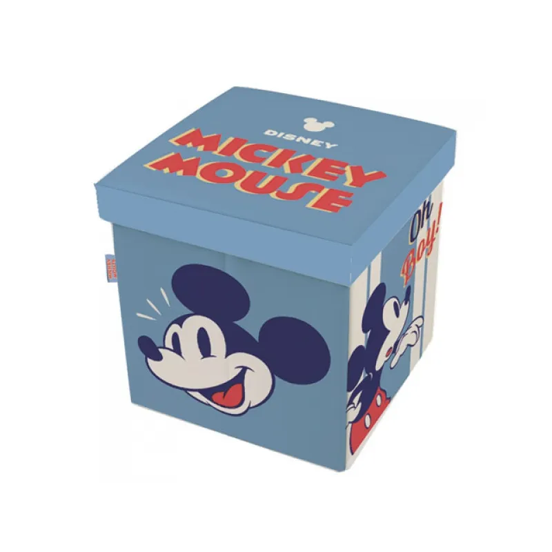 Úložný box s vrchnákom / taburetka 2v1 MICKEY MOUSE – box na hračky pre deti