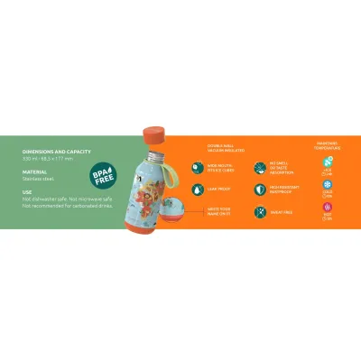 Quokka Kids, Nerezová láhev / termoska s poutkem UNDERWATER, 330ml, 40148 Quokka Kids, Nerezová láhev / termoska s poutkem UNDERWATER, 330ml, 40148