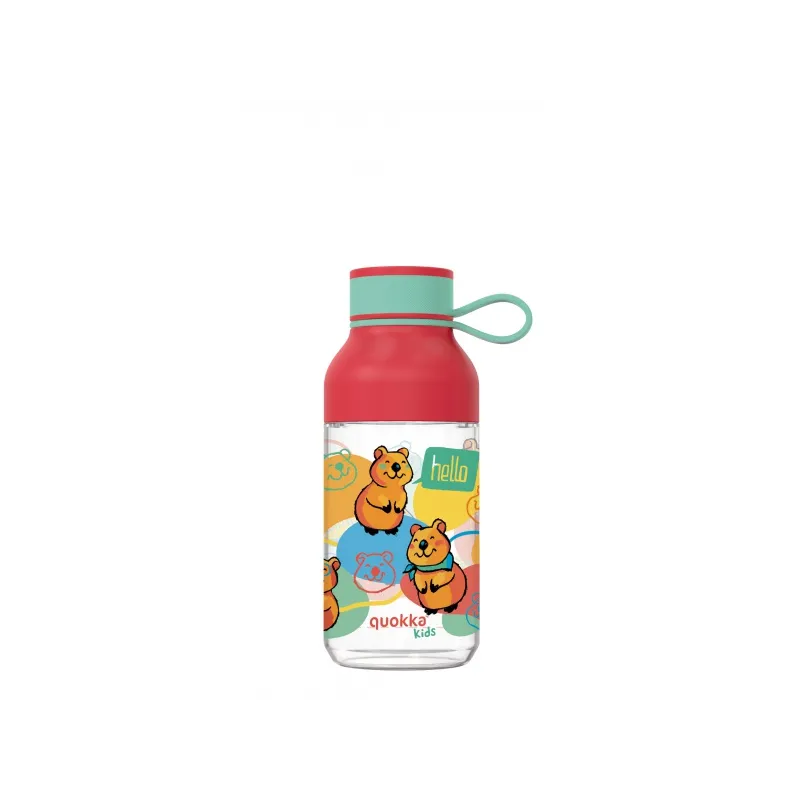 Quokka Kids Ice, Plastová fľaša s pútkom Happy, 430ml, 40155 Quokka Kids Ice, Plastová fľaša s pútkom Happy, 430ml, 40155