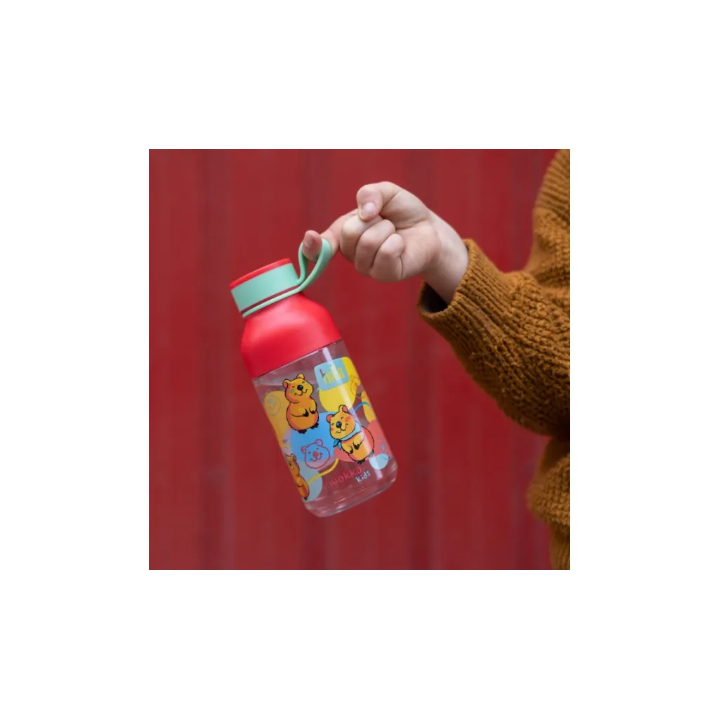 Quokka Kids Ice, Plastová fľaša s pútkom Happy, 430ml, 40155