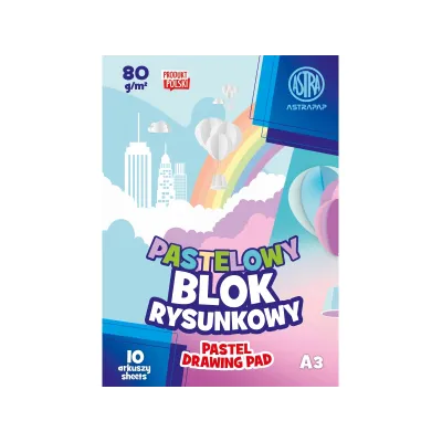 ASTRAPAP Pastelové barevné papíry A3, 10 listů, 80g/m2, 106022002