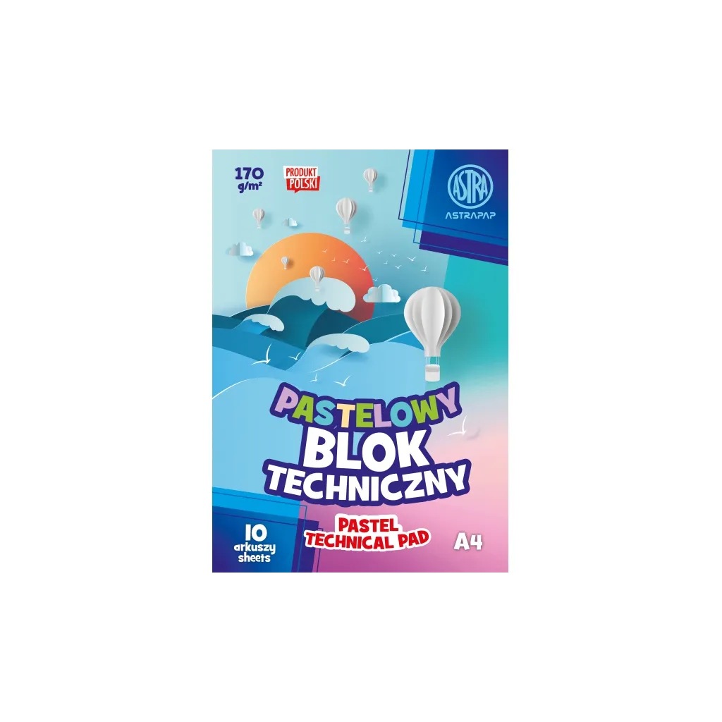 ASTRAPAP Pastelové barevné papíry A4, 10 listů, 170g/m2, 106022003