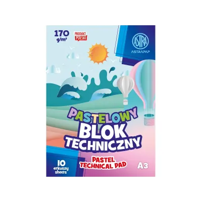 ASTRAPAP Pastelové barevné papíry A3, 10 listů, 170g/m2, 106022004