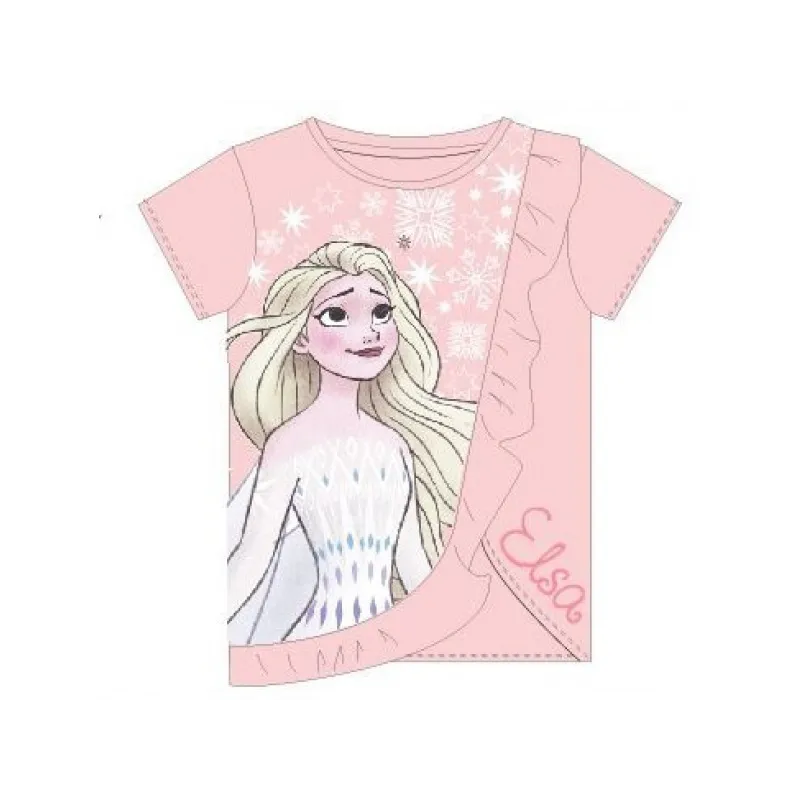 Dievčenské bavlené tričko DISNEY FROZEN, ružové - 6 rokov (116cm)