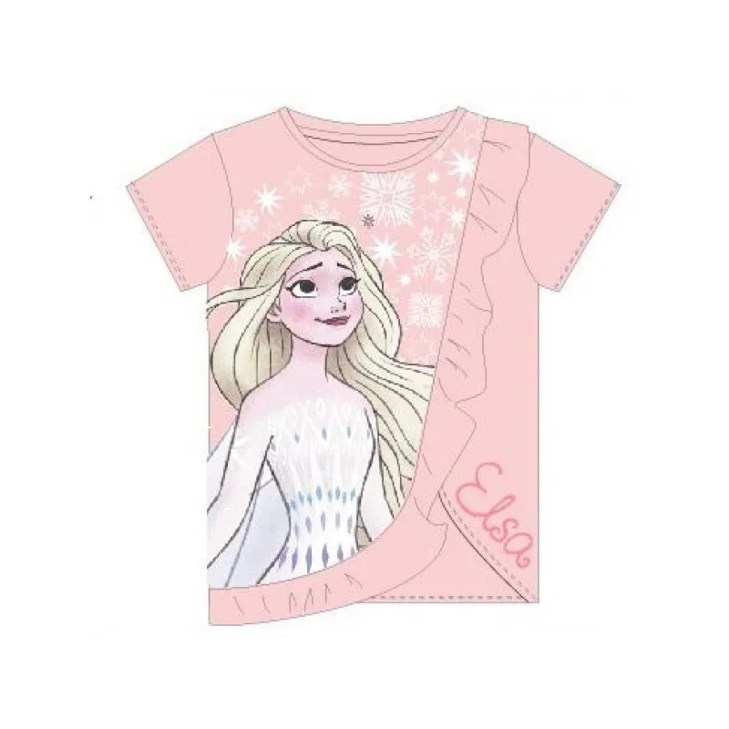Dívčí bavlené triko DISNEY FROZEN, růžové Dívčí bavlené triko DISNEY FROZEN, růžové