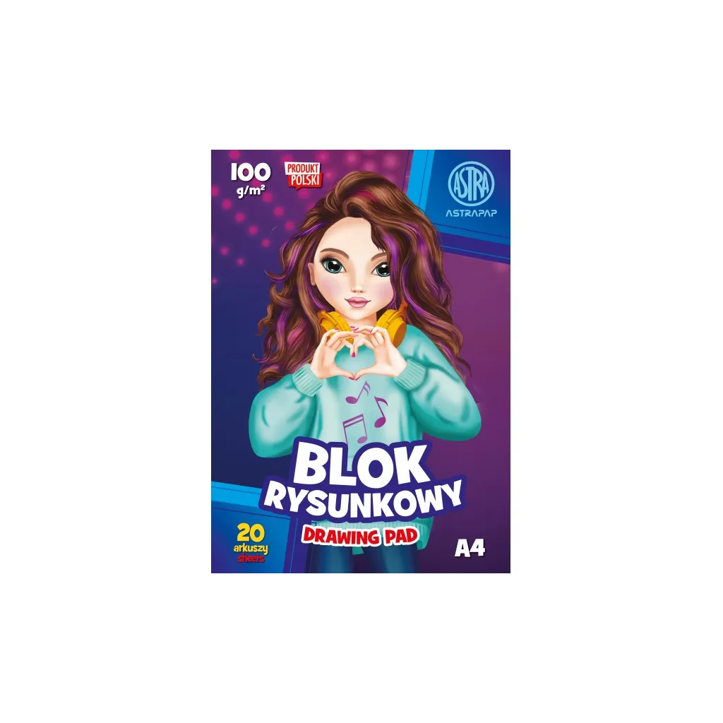 Náčrtník / skicář A4, 20 listů 100g/m2 "Emi&Sofi", 106022013