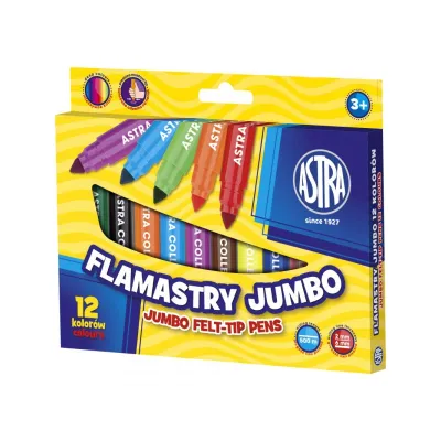 ASTRA Barevné fixy s kuželovým hrotem JUMBO sada 12ks, 314110001 ASTRA Barevné fixy s kuželovým hrotem JUMBO sada 12ks, 314110001