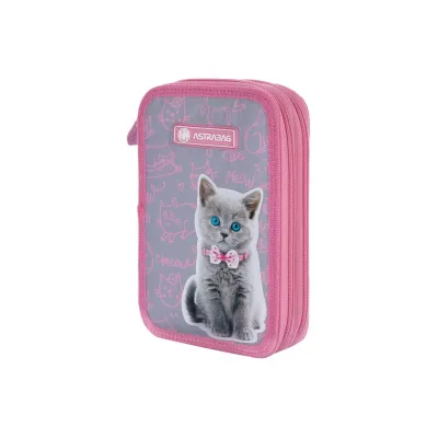 ASTRABAG, Dvoupatrový penál bez náplně PINK KITTY, AC2, 503022050 ASTRABAG, Dvoupatrový penál bez náplně PINK KITTY, AC2, 503022050