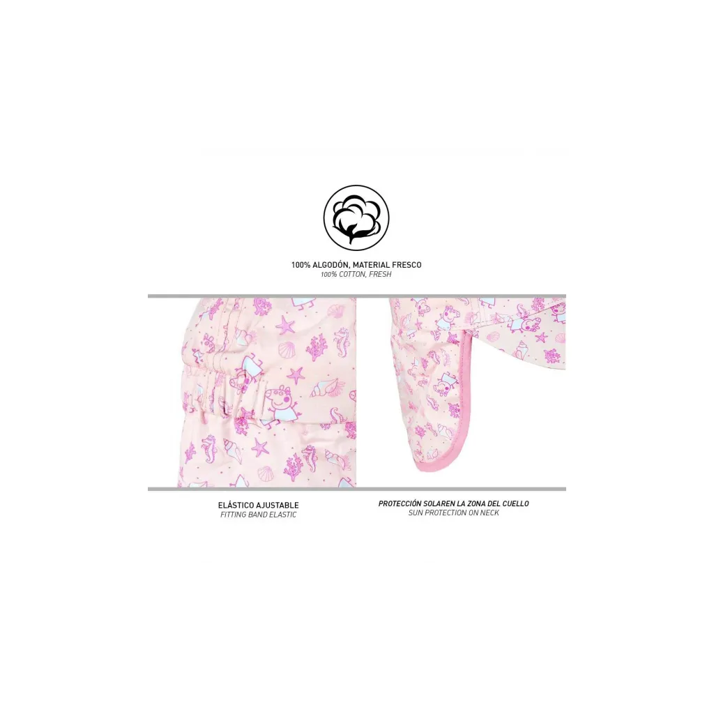 Detská šiltovka s ochranou krku PEPPA PIG, 51cm, 2200005410