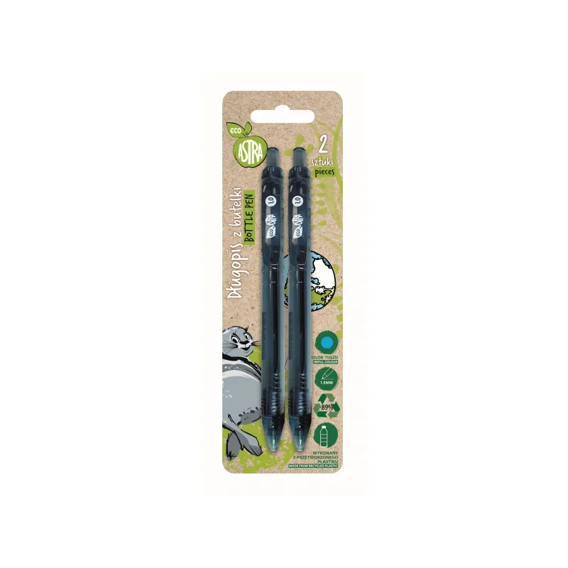 2ks ASTRA ECO, Guľôčkové pero BOTTLE PEN, 1mm, modré, blister, 201022009 2ks ASTRA ECO, Guľôčkové pero BOTTLE PEN, 1mm, modré, blister, 201022009