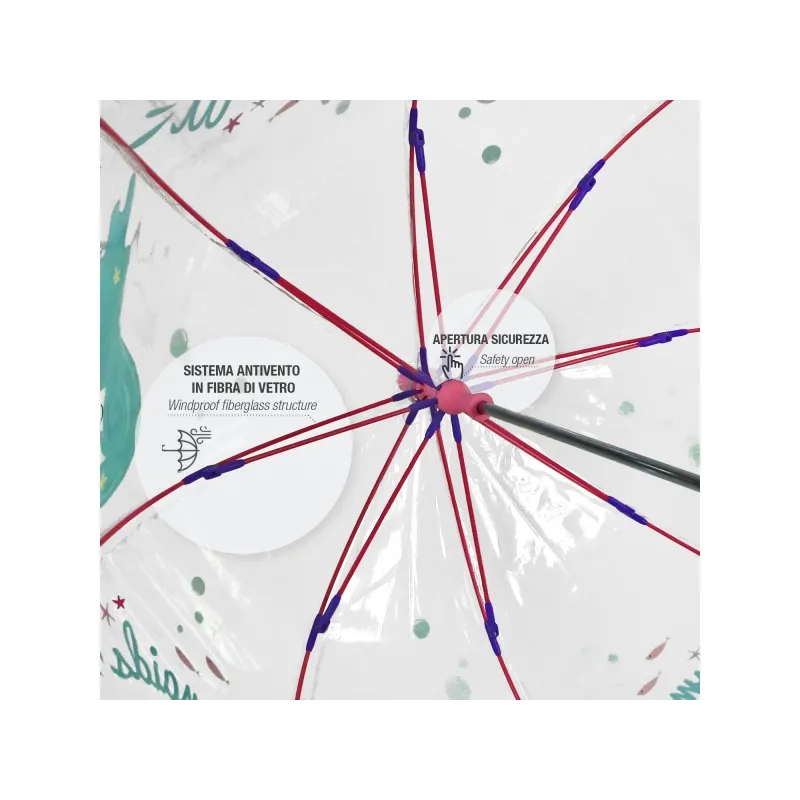 PERLETTI Detský reflexný dáždnik COOL KIDS Sirenetta, 15572