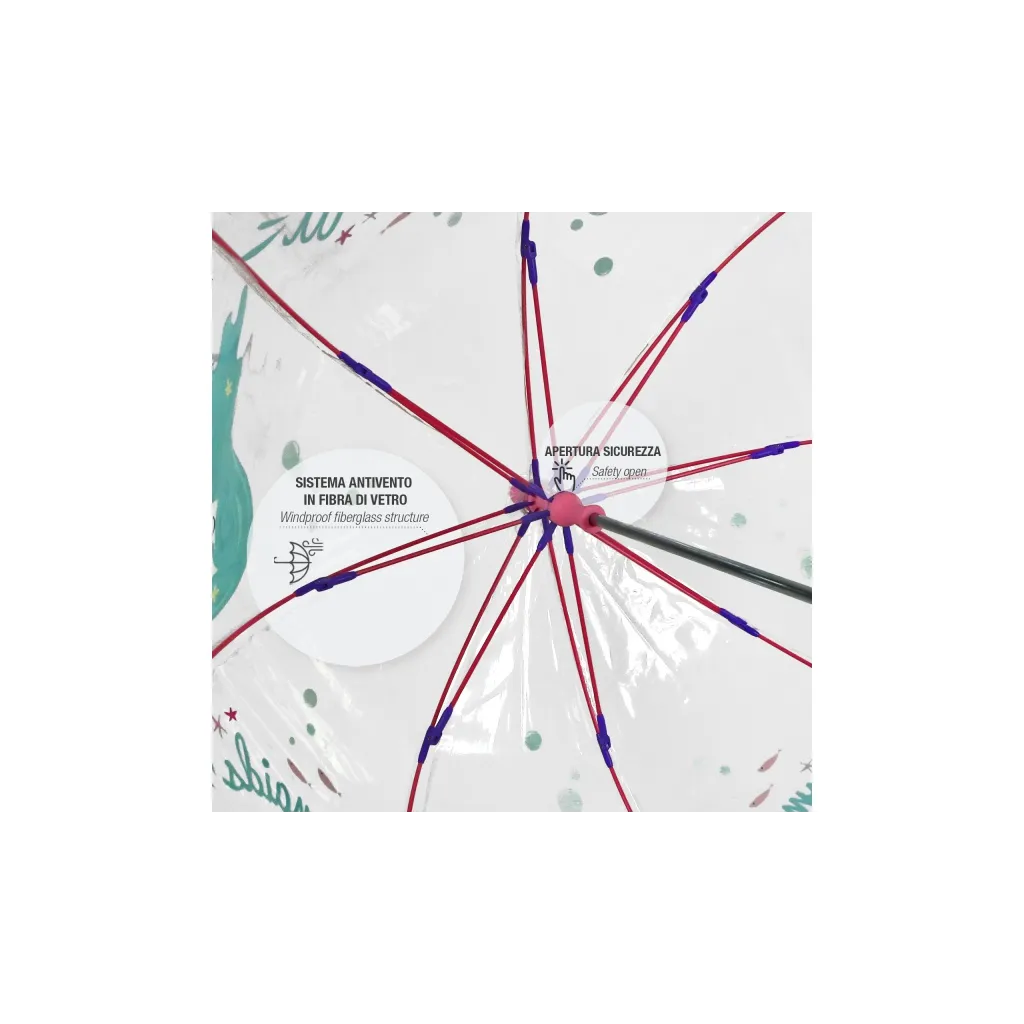 Detský reflexný dáždnik COOL KIDS Sirenetta, 15572