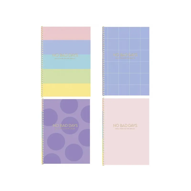 Špirálový blok B5 "Small notes big dreams", 80 listov, štvorčekový, mix motívov, 107022003 Špirálový blok B5 "Small notes big dreams", 80 listov, štvorčekový, mix motívov, 107022003