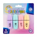 Sada pastelových mini zvýrazňovačov, 1-5mm, klinový hrot, 4ks, 317122006