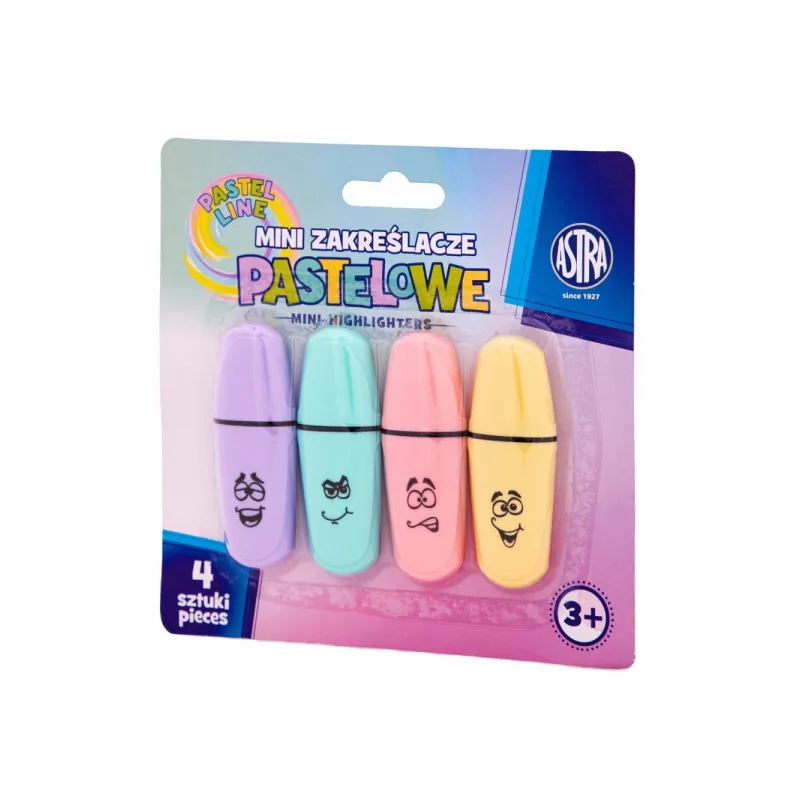 Sada pastelových mini zvýrazňovačov, 1-5mm, klinový hrot, 4ks, 317122006