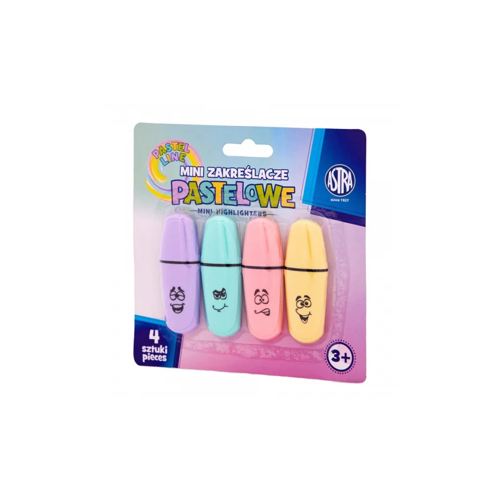 Sada pastelových mini zvýrazňovačů, 1-5mm, klínový hrot, 4ks, 317122006