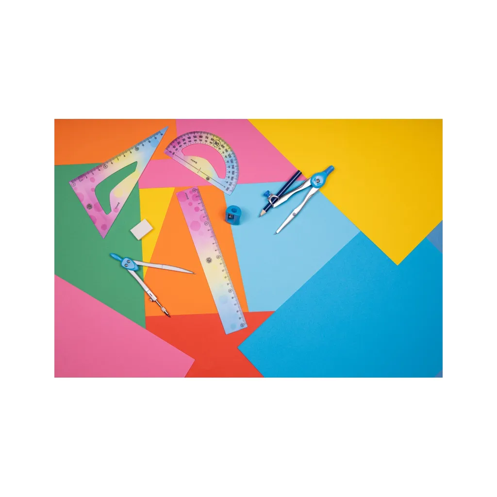 ASTRA PASTEL Geometrická sada (úhloměr, trojúhelník, rovné pravítko), 424022001