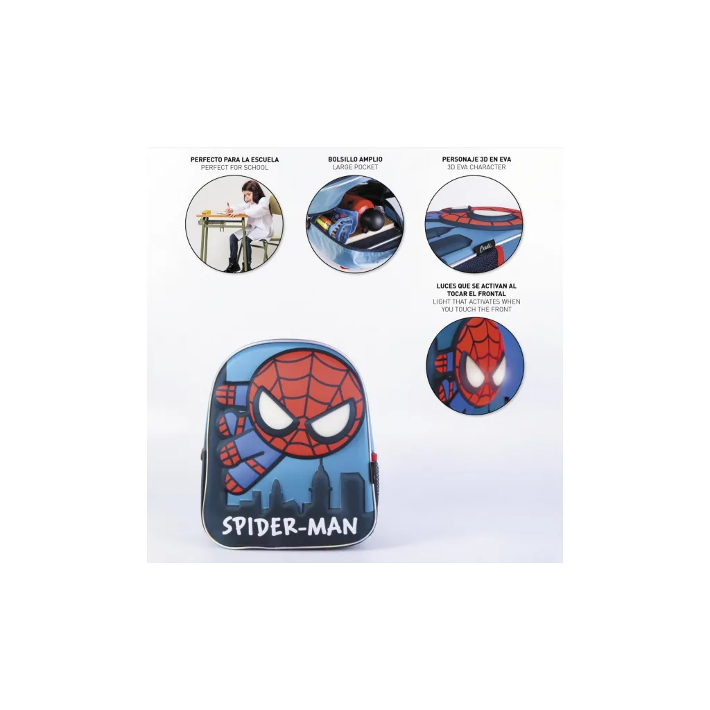 Detský svetielkujúci 3D batoh SPIDERMAN, 2100003801