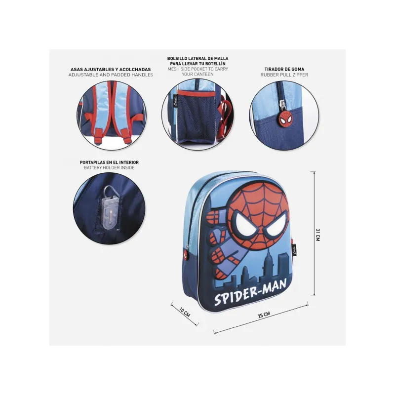 Detský svetielkujúci 3D batoh SPIDERMAN, 2100003801 Detský svetielkujúci 3D batoh SPIDERMAN, 2100003801