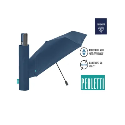 PERLETTI Plnoautomatický skladací dáždnik PROMOCIONALI / tmavomodrá, 96026-02 PERLETTI Plnoautomatický skladací dáždnik PROMOCIONALI / tmavomodrá, 96026-02