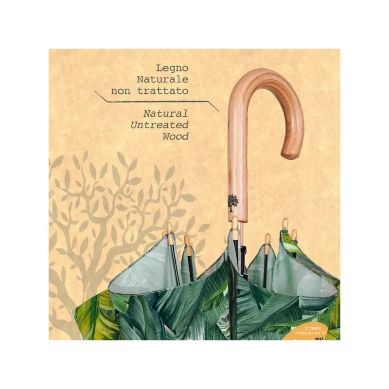 PERLETTI GREEN Dámský automatický deštník BANANO, 19129 PERLETTI GREEN Dámský automatický deštník BANANO, 19129